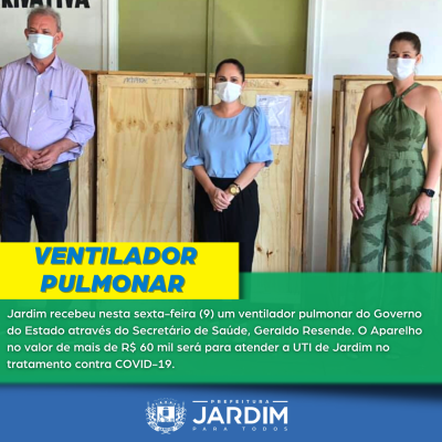 Jardim recebe ventilador pulmonar para UTI do Hospital Marechal Rondon