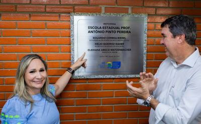 Governo do Estado entrega reforma de escola, arena esportiva e avenida asfaltada e iluminada em Jardim