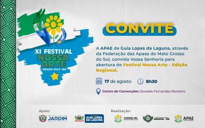 Festival Nossa Arte das APAEs regionais acontece quinta-feira no Centro de Convenções de Jardim
